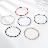 Zinc Alloy Bracelet fashion jewelry & Unisex & with rhinestone nickel lead & cadmium free Length Approx 18 cm Sold By PC