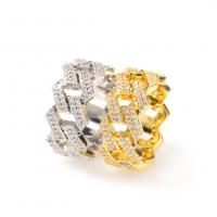 Cubic Zirconia Micro Pave Brass Ring plated fashion jewelry & Unisex & micro pave cubic zirconia Sold By PC