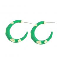 Tibetan Style Stud Earring, fashion jewelry & for woman & enamel, more colors for choice, 34x40mm, Sold By Pair