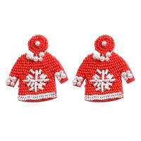 Earring Jewelry Seedbead with Cloth handmade Christmas Design & fashion jewelry & for woman Sold By Pair