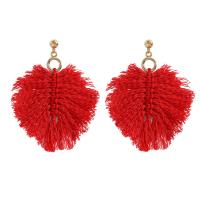 Zinc Alloy Drop Earrings Polyester Yarns with Zinc Alloy handmade fashion jewelry & for woman Sold By Pair