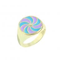Zinc Alloy Finger Ring gold color plated fashion jewelry & for woman & enamel Inner .8cm .6cm Sold By PC