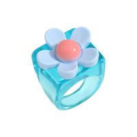 Resin Finger Ring, fashion jewelry & for woman, more colors for choice, Inner diameter:1.9cm, Width:1.9cm, Sold By PC