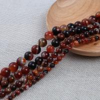 Natürliche Streifen Achat Perlen, rund, DIY & verschiedene Größen vorhanden, Kaffeefarbe, verkauft per ca. 38-40 cm Strang