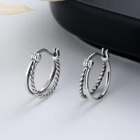 925 Sterling Silver Lever Back Earring, Antique finish, fashion jewelry & for woman, nickel, lead & cadmium free, 5x12mm, Sold By Pair