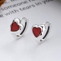925 Sterling Silver Lever Back Earring Heart Antique finish fashion jewelry & for woman & epoxy gel nickel lead & cadmium free Sold By Pair