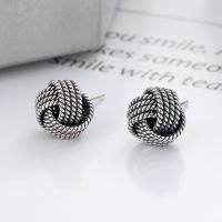 925 Sterling Silver Stud Earrings, Antique finish, fashion jewelry & different styles for choice & for woman, nickel, lead & cadmium free, Sold By Pair
