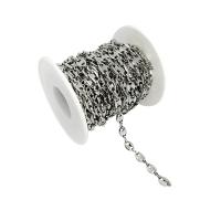 Nehrđajući čelik nakit lanac, 304 nehrđajućeg čelika, možete DIY, izvorna boja, 5.50mm, 5m/Torba, Prodano By Torba