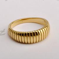 Titanium Steel Finger Ring, plated, fashion jewelry & Unisex & different size for choice, golden, Sold By PC