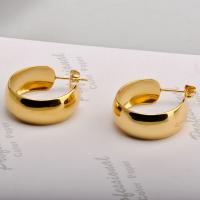 Titanium Steel  Earring, fashion jewelry & for woman, golden, 2mm, Sold By Pair