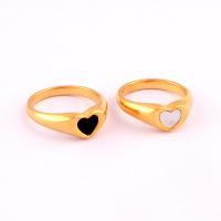 Titanium Steel Finger Ring 18K gold plated & for woman & enamel Sold By PC