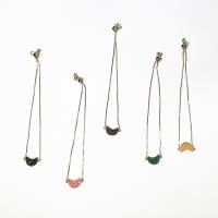 Βραχιόλια Brass, Ορείχαλκος, με Cubic Zirconia, Σελήνη, χρώμα επίχρυσο, ρυθμιζόμενο & για τη γυναίκα, περισσότερα χρώματα για την επιλογή, νικέλιο, μόλυβδο και κάδμιο ελεύθεροι, 13mm, Μήκος Περίπου 14-26 cm, Sold Με PC