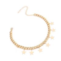 Zinc Alloy Jewelry Necklace with 10cm extender chain Star plated fashion jewelry & for woman nickel lead & cadmium free Length 30 cm Sold By PC