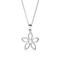 Stainless Steel Jewelry Necklace 304 Stainless Steel with 5CM extender chain Flower polished fashion jewelry & for woman Length Approx 45 cm Sold By PC