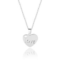 Stainless Steel Jewelry Necklace, 304 Stainless Steel, with 5CM extender chain, Heart, polished, fashion jewelry & for woman & hollow, 21.60x15.90mm, Length:Approx 45 cm, Sold By PC