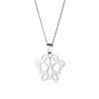 Stainless Steel Jewelry Necklace, 304 Stainless Steel, with 5CM extender chain, Butterfly, polished, fashion jewelry & for woman & hollow, 21.90x16.20mm, Length:Approx 45 cm, Sold By PC