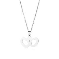 Stainless Steel Jewelry Necklace, 304 Stainless Steel, with 5CM extender chain, Heart, polished, fashion jewelry & for woman & hollow, 19x19.70mm, Length:Approx 45 cm, Sold By PC