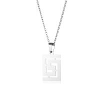 Stainless Steel Jewelry Necklace 304 Stainless Steel with 5CM extender chain Square polished fashion jewelry & hollow Length Approx 45 cm Sold By PC