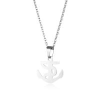 Stainless Steel Jewelry Necklace 304 Stainless Steel with 5CM extender chain Anchor polished fashion jewelry & for woman & hollow Length Approx 45 cm Sold By PC