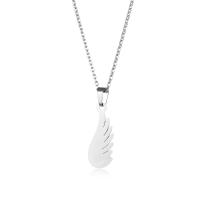 Nehrđajućeg čelika, nakit ogrlice, 304 nehrđajućeg čelika, s 5CM Produžetak lanac, Wing Shape, uglađen, modni nakit & za žene, Dužina Približno 45 cm, Prodano By PC