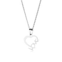 Edelstahl Schmuck Halskette, 304 Edelstahl, mit Verlängerungskettchen von 5CM, Herz, poliert, Modeschmuck & für Frau & hohl, Länge ca. 45 cm, verkauft von PC