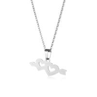 Edelstahl Schmuck Halskette, 304 Edelstahl, mit Verlängerungskettchen von 5CM, Herz, poliert, Modeschmuck & für Frau & hohl, Länge:ca. 45 cm, verkauft von PC