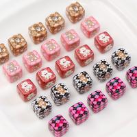 Acrylic Jewelry Beads Square DIY 14mm Approx 3.4mm Sold By Bag