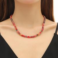 Glasperlen -Halsketten-, Seedbead, mit Kristall & Kunststoff Perlen, Modeschmuck & verschiedene Stile für Wahl & für Frau, frei von Nickel, Blei & Kadmium, verkauft von PC
