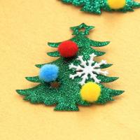 Fournitures bricolage bijoux, Peluche, avec tissu, arbre, Conception de Noël, protéger l'environnement, sans nickel, plomb et cadmium, 65x89mm, Vendu par PC