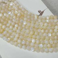 Natürliche Süßwasser Muschel Perlen, Pearl Shell, rund, poliert, DIY & verschiedene Größen vorhanden, weiss jadefarben, verkauft per ca. 13.35 ZollInch Strang