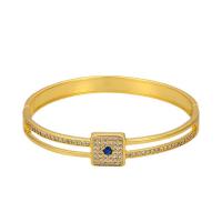 Brass Bracelet & Bangle real gold plated micro pave cubic zirconia & for woman gold Inner Approx 62.00mm Sold By PC
