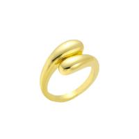 Brass Finger Ring, real gold plated, for woman, gold, Inner Diameter:Approx 25.00mm, Sold By PC