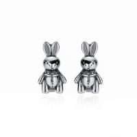 925 Sterling Silver Lever Back Earring Rabbit antique silver color plated fashion jewelry & for woman Sold By Pair