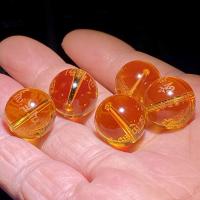 Natural Citrine Beads Round DIY & with letter pattern Sold By PC