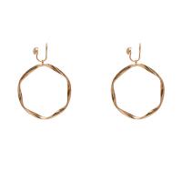 Brass Earring Clip, fashion jewelry & for woman, rose gold color, nickel, lead & cadmium free, 55x43mm, Sold By Pair