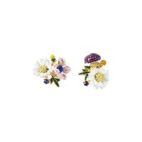 ottone Clip orecchino, gioielli di moda & Micro spianare cubic zirconia & per la donna & smalto, 19x21mm, Venduto da coppia