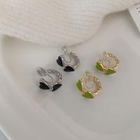 Brass Earring Clip fashion jewelry & for woman & enamel nickel lead & cadmium free Sold By Pair