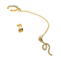 Trendy ear cuffs, Zinc Alloy, plated, 2 stuks & mode sieraden & voor vrouw & met strass, meer kleuren voor de keuze, 11.5,1cm, Verkocht door Stel