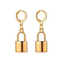 Zinc Alloy Drop Earring Lock plated fashion jewelry & for woman Sold By Pair