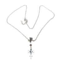 Collar de Aleación de Zinc, con 5cm extender cadena, chapado en color de plata, Joyería & para mujer, plateado, longitud 40 cm, Vendido por UD