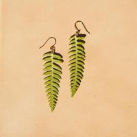 Zinc Alloy Drop Earrings Leaf gold color plated fashion jewelry & for woman & enamel two different colored Sold By Pair