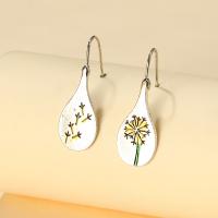 Tibetan Style Drop Earrings, silver color plated, fashion jewelry & for woman & enamel, multi-colored, 15x35mm, Sold By Pair