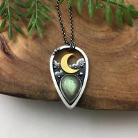 Tibetan Style Jewelry Necklace, with Cats Eye, plated, fashion jewelry & for woman, two different colored, Length:50 cm, Sold By PC