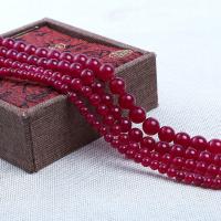 Lila Chalcedon, Karneolstein, rund, DIY & verschiedene Größen vorhanden, rot, verkauft per ca. 38-40 cm Strang