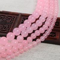 Natural Chalcedony Bead Round DIY pink Sold Per Approx 38-40 cm Strand