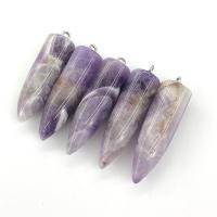 Gemstone Pendants Jewelry, Natural Stone, Bullet, Carved, DIY, more colors for choice, 12x40mm, Sold By PC