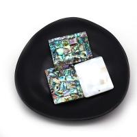 Natural Abalone Shell Halsband, Havsöra, Rektangel, Lapptäcke & DIY, flerfärgad, 30x40mm, Säljs av PC