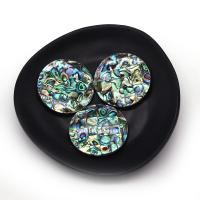 Natural Abalone Shell Pendants, Flat Round, patchwork & DIY, multi-colored, 40mm, Sold By PC