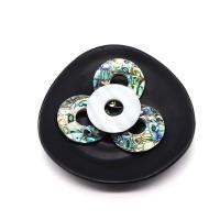 Natural Abalone Shell Pendants, Donut, patchwork & DIY & hollow, multi-colored, 40mm, Sold By PC