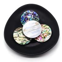 Shell Cabochons Abalone Shell Flat Round DIY multi-colored 40mm Sold By PC